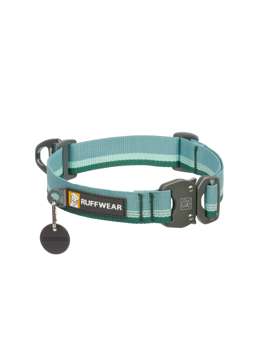 Top Rope™ Metal Buckle Dog Collar River Rock Green