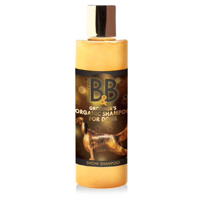 Pelspleje hund og kat - B&B økologisk hundeshampoo, show shampoo med guldstøv - Hvor kæledyr ville handle - Foderboxen.dk