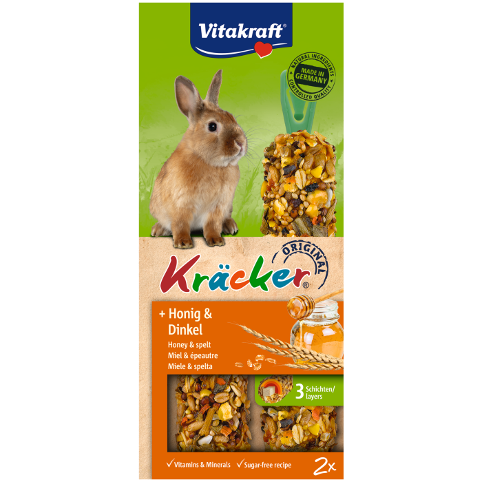 Kräcker, lækkeri stænger til kaniner - Honning & spelt