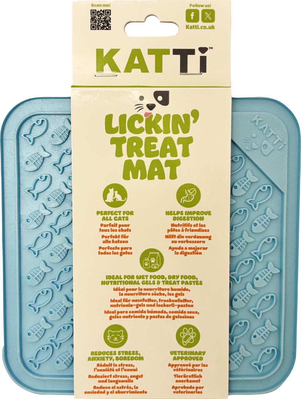 Katte foder slikkemåtte med dupper, Lickin Treat Mat, aktivering til katte