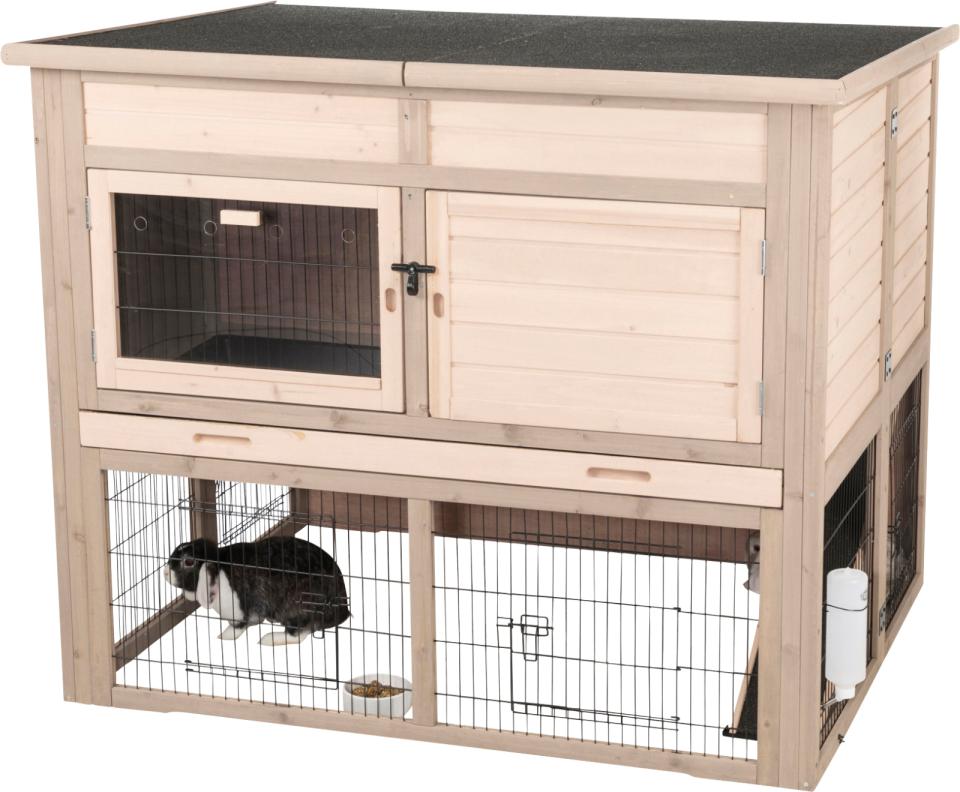 Udendørs Dobbelt isoleret kaninbur XL- B:120 x H:98 x L94 cm - Leveret gratis lige til døren