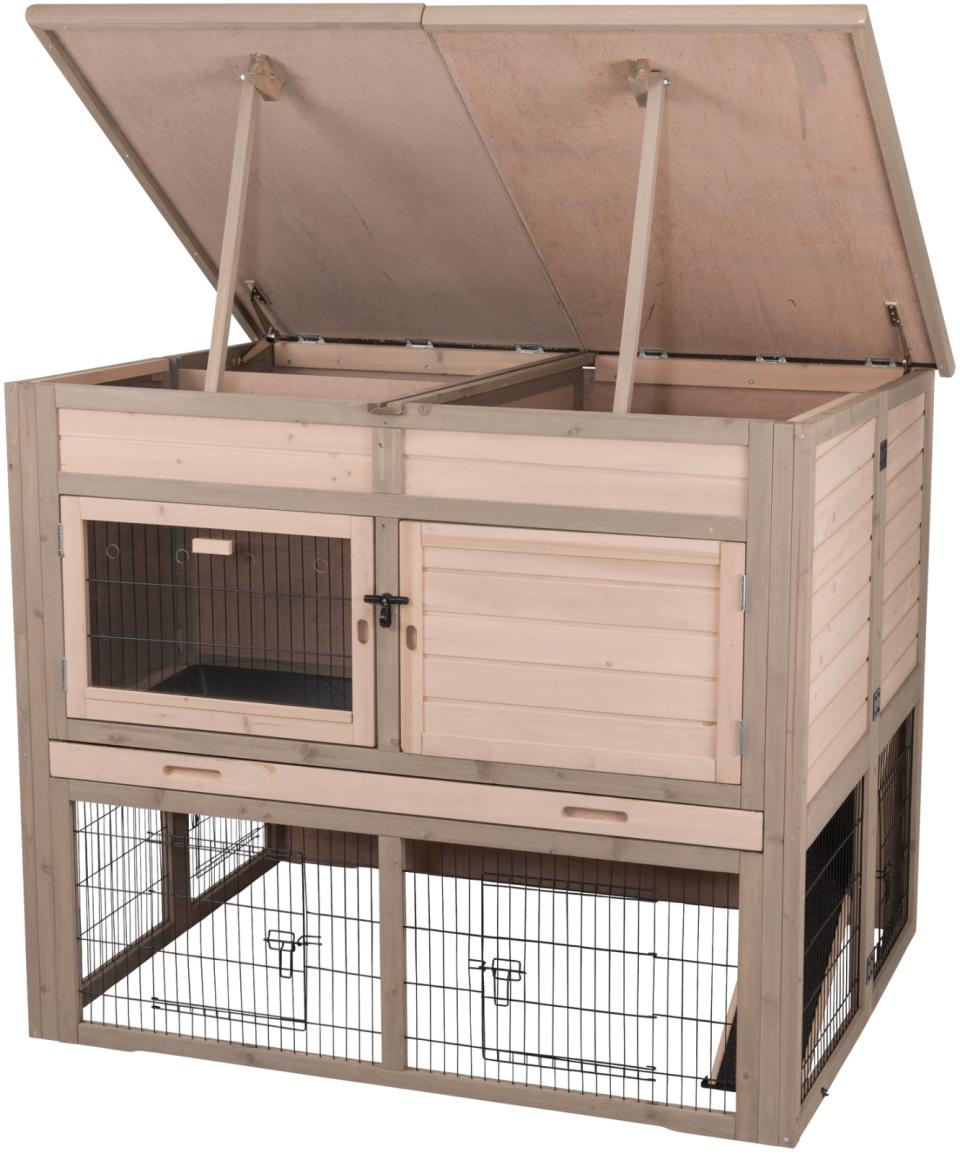 Udendørs Dobbelt isoleret kaninbur XL- B:120 x H:98 x L94 cm - Leveret gratis lige til døren