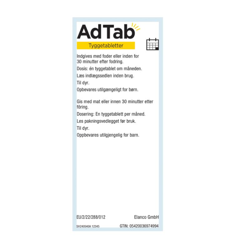 AdTab loppemiddel og flåtmiddel til kat 0,5-2 kg, 3 stk.