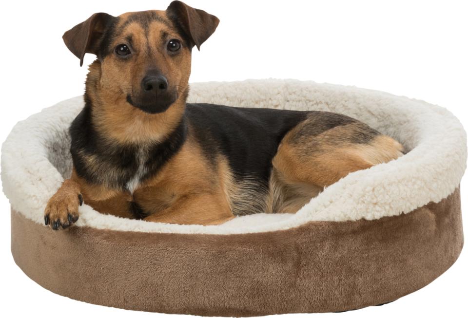 Hundeseng "Cosma" flot brun og oval seng