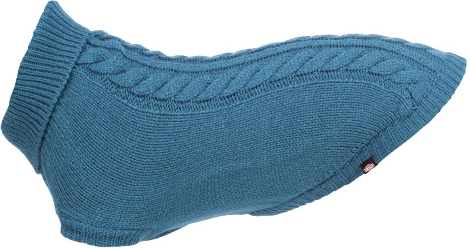 Hundetrøje, Kenton Pullover - blå striktrøje
