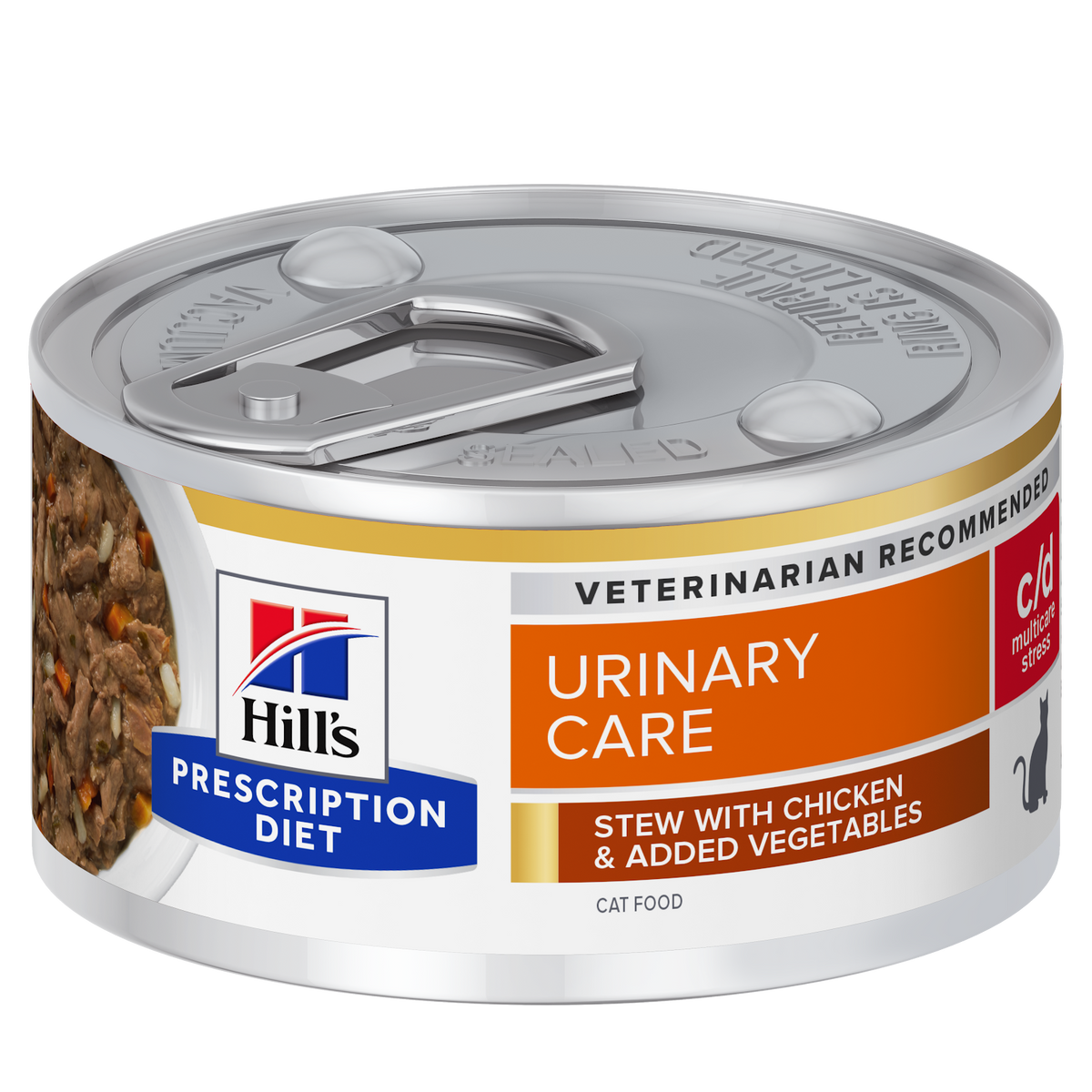 Hill's Prescription Diet c/d Multicare Stress Stew kattefoder med kylling og tilsatte grøntsager