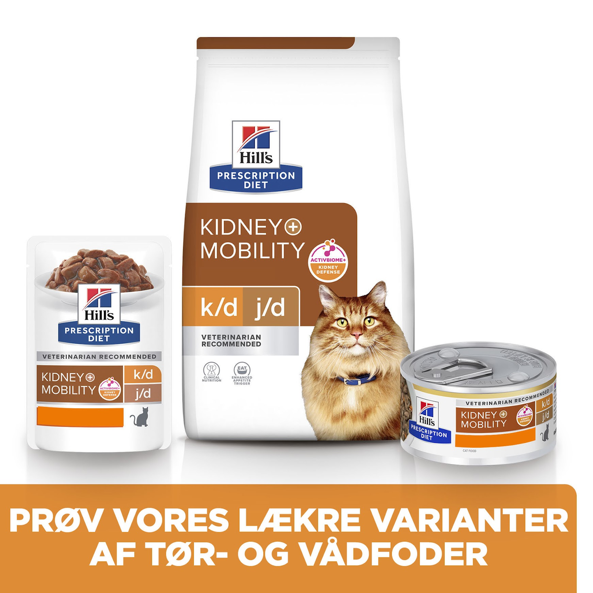 Hill's PRESCRIPTION DIET k/d + Mobility vådfoder til katte med kylling - 12x85g portionsposer