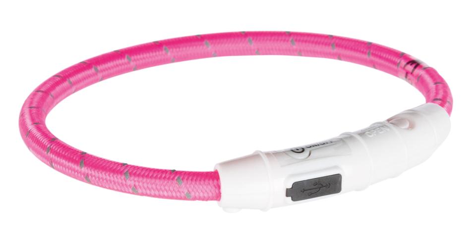 Lyshalsbånd til Hunde, LED, silikone, oplades med USB