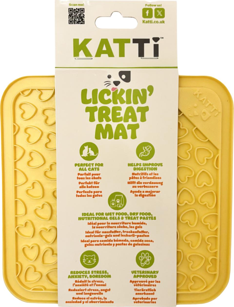Katte foder slikkemåtte med dupper, Lickin Treat Mat, aktivering til katte