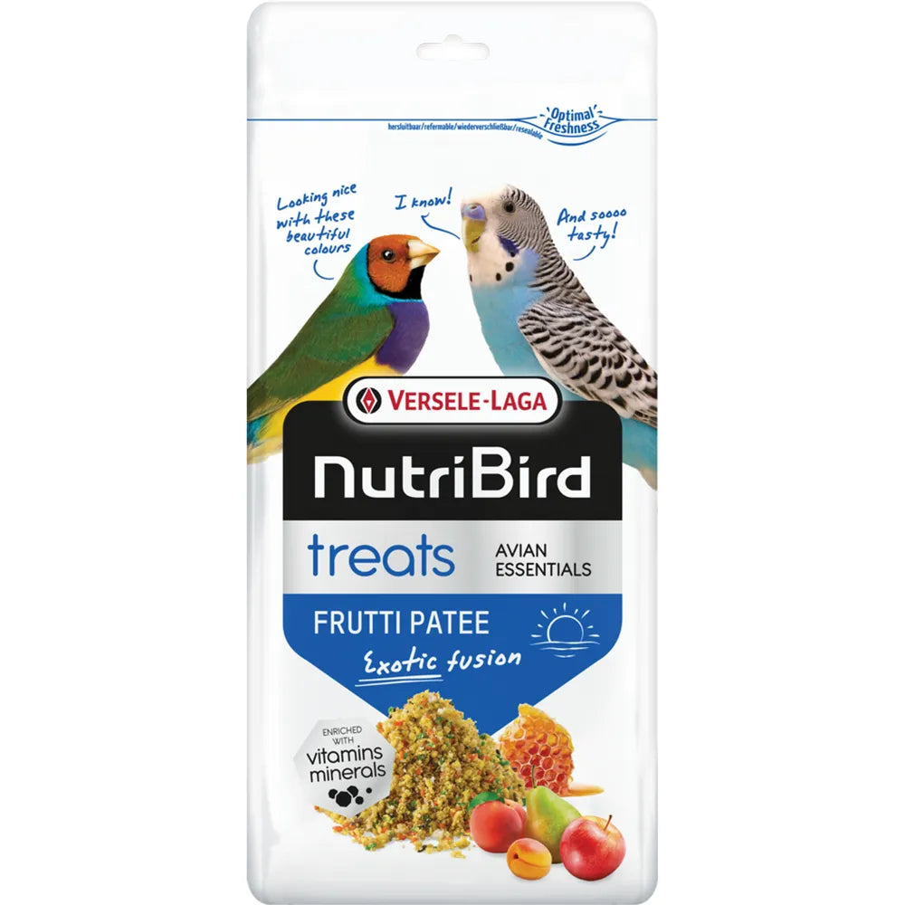 Fuglegodbid til fugle i vækst og fæld, fra Nutribird Frutti Exotic Patee