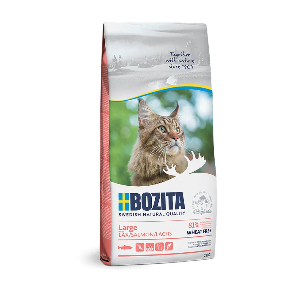 Bozita Large Wheat Free med laks tørfoder til katte