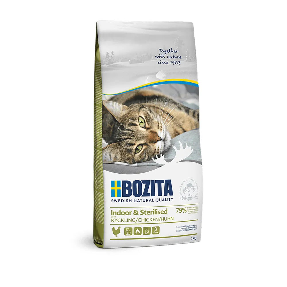 Bozita Indoor & Sterilised med kylling tørfoder til katte