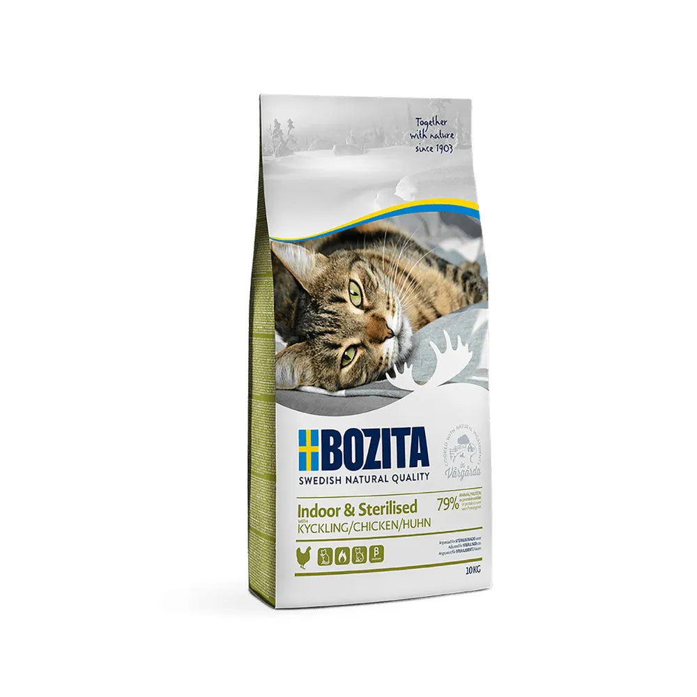 Bozita Indoor & Sterilised med kylling tørfoder til katte