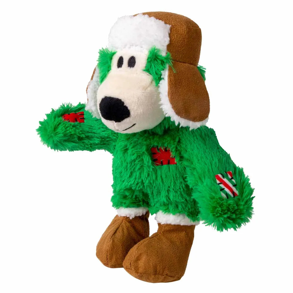 Hundebamse fra kong - Holiday Wild Knots Bear med vinterhue