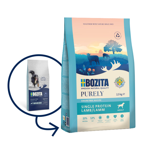 Bozita Purely Adult Lam – Kornfrit fuldfoder til voksne hunde