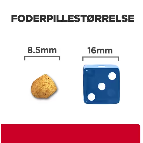 Et billede af en Hill's PRESCRIPTION DIET c/d Multicare Stress + Metabolic tørfoder til katte med kylling terninger og en Hills Prescription Diet terninger.
