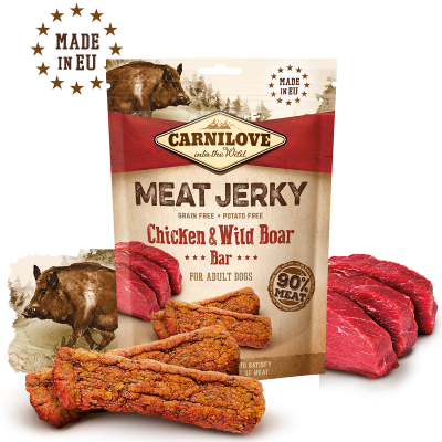 Hundegodbidder Kornfri Kylling med Vildsvin - MEAT JERKY Fillet