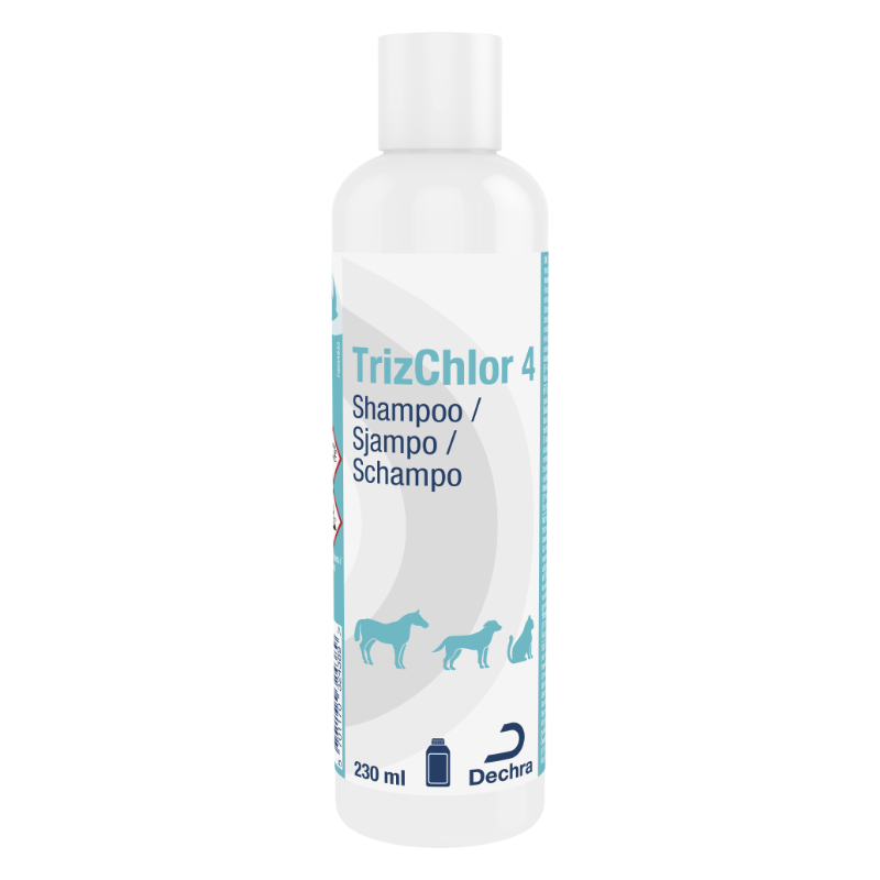 TrizChlor 4 Shampoo 230ml -  klorhexidinshampoo til hunde med hudinfektioner