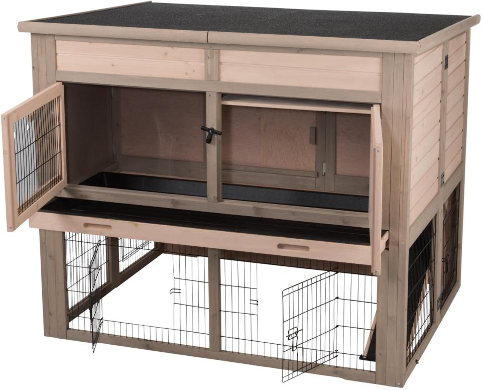 Udendørs Dobbelt isoleret kaninbur XL- B:120 x H:98 x L94 cm - Leveret gratis lige til døren