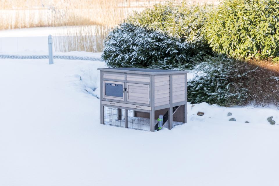 Udendørs Dobbelt isoleret kaninbur XL- B:120 x H:98 x L94 cm - Leveret gratis lige til døren