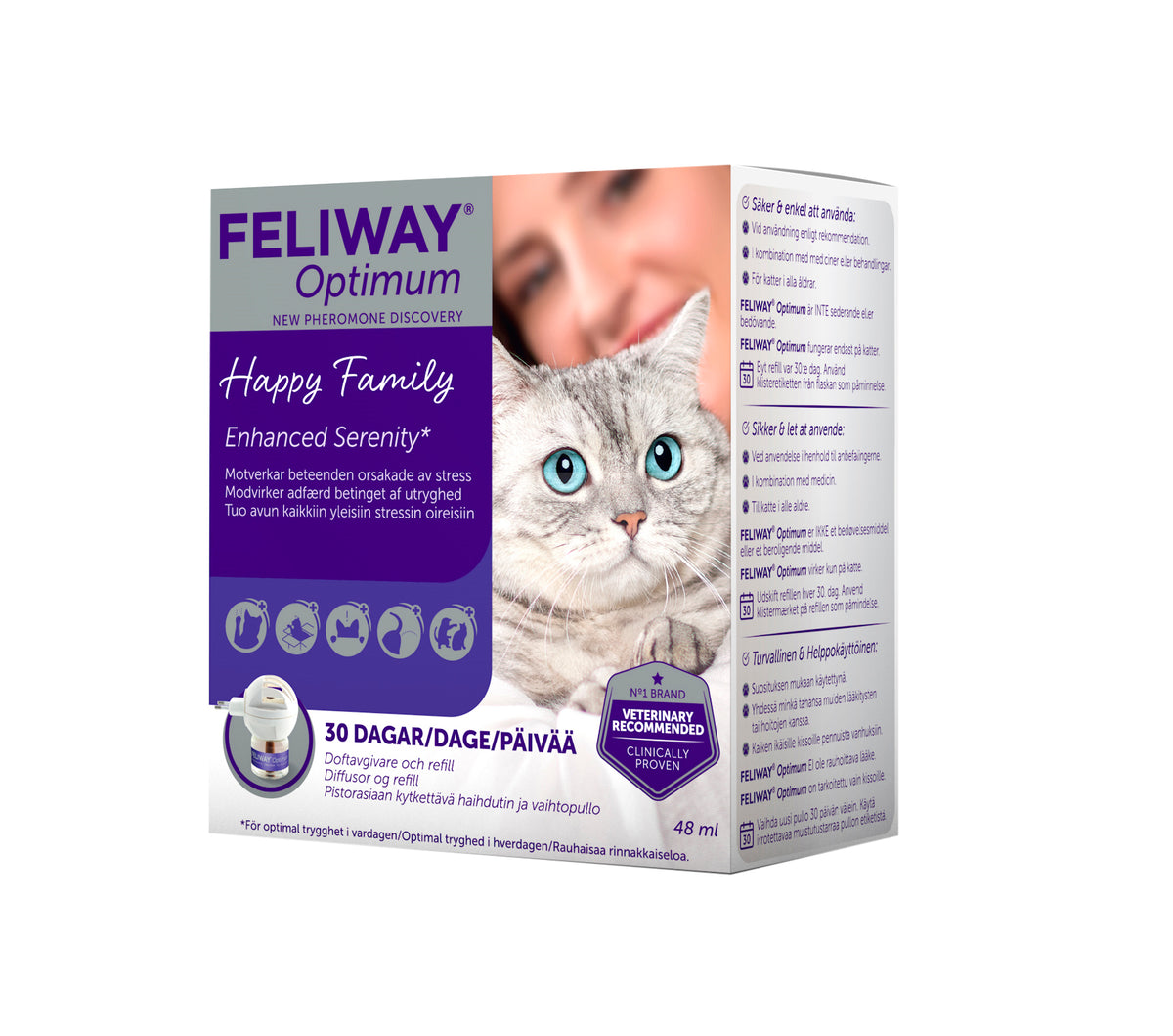 Feliway Optimum diffusor, kan forebygger frygt eller stressrelaterede reaktioner