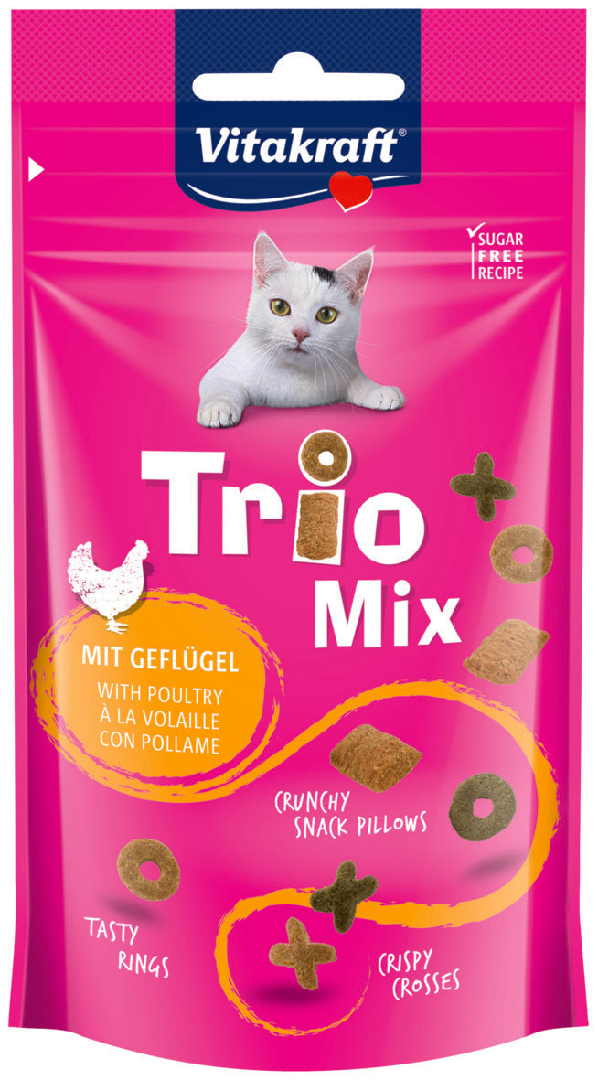 Kattegodbid med fjerkræ. Trio mix