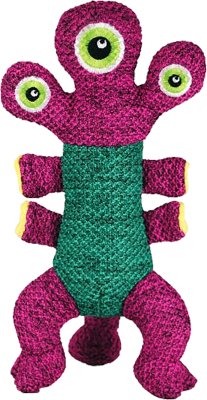 En Kong Woozles Rosa, solid bløde pive hundebamser med en pink krop.