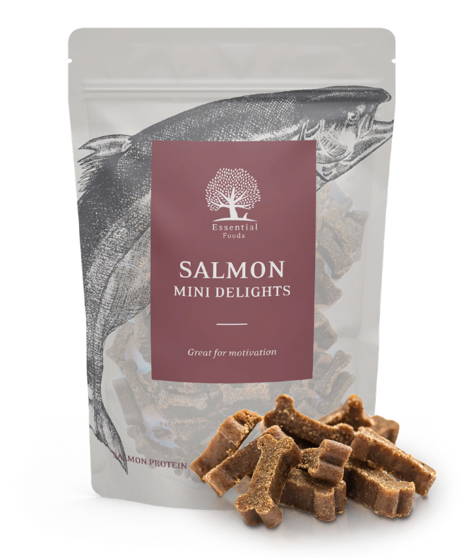 ESSENTIAL Salmon mini delights - små bløde kornfri laksegodbidder 100g