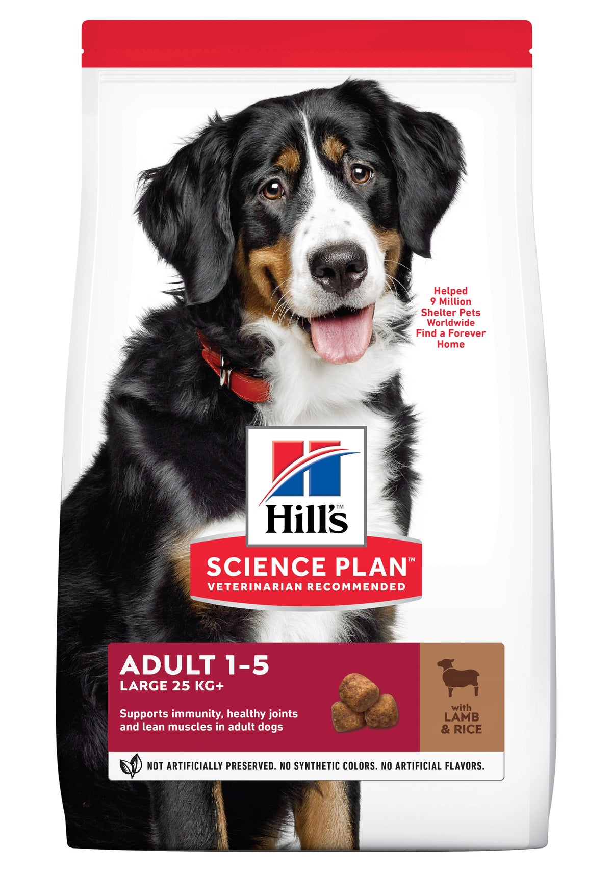 Hills tørfoder m/ lam og ris. Til voksne store hunde 1 > 5 år