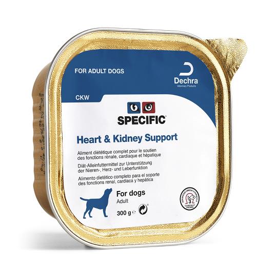 Specific CKW - Heart & Kidney Support, vådfoder til voksne hunde med nedsat funktion i hjertet, nyrerne og / eller leveren. 6x300g