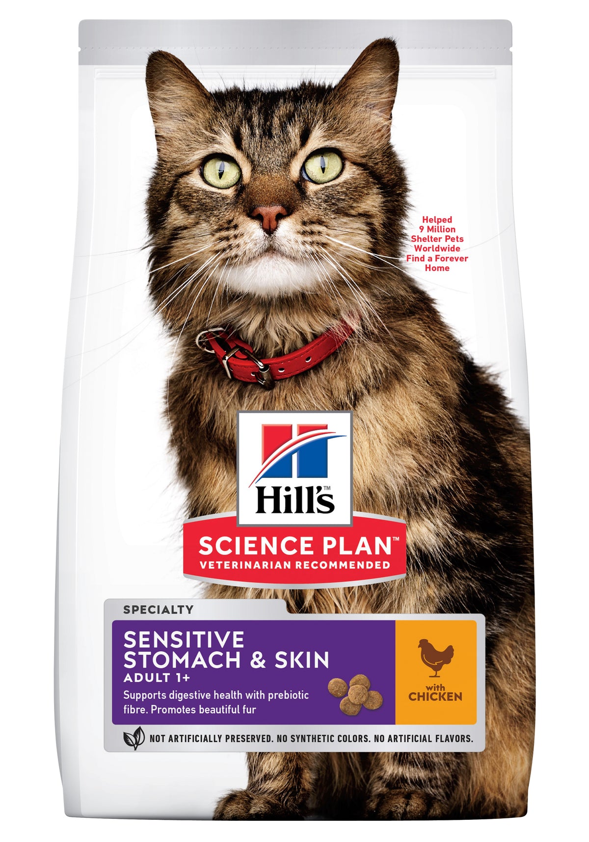 Hills sensitive skin & stomach, kattefoder m/ kylling (følsom hud & mave)