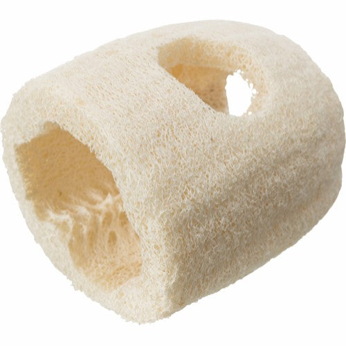 Et Kanin og gnaver legetøj, kan fyldes med feks hø med et hul i, almindeligvis kendt som en luffa. Trixie.